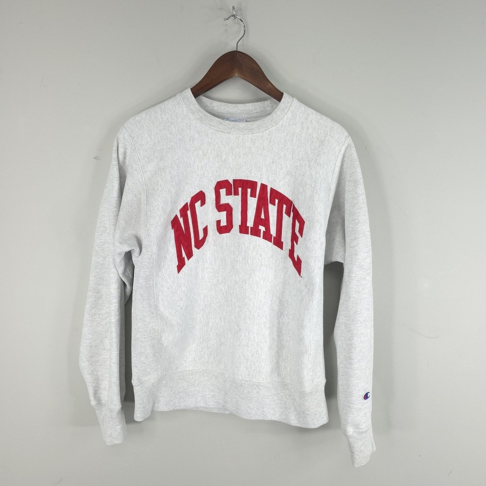 NC State Wolfpack Sweatshirt Mens Small Gray NCAA College Champion Reverse Weave - Picture 1 of 14